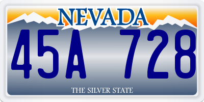 NV license plate 45A728