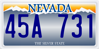 NV license plate 45A731