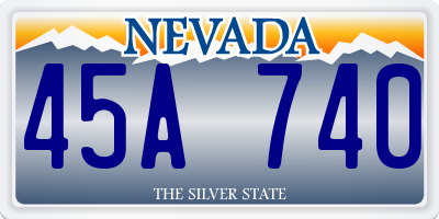 NV license plate 45A740