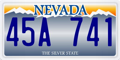 NV license plate 45A741