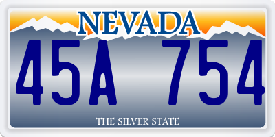 NV license plate 45A754