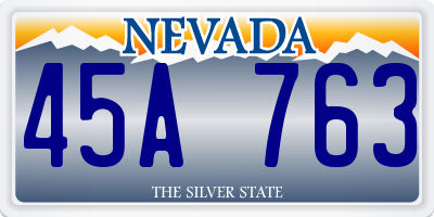 NV license plate 45A763