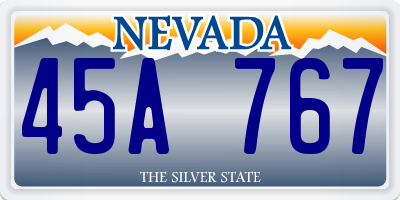 NV license plate 45A767