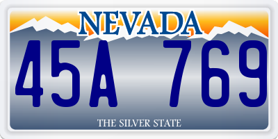 NV license plate 45A769