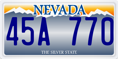 NV license plate 45A770