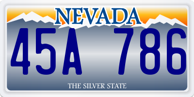 NV license plate 45A786