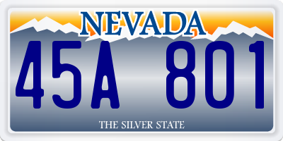 NV license plate 45A801