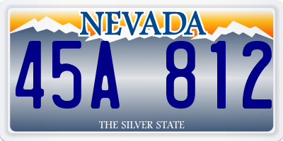 NV license plate 45A812