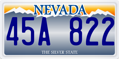 NV license plate 45A822