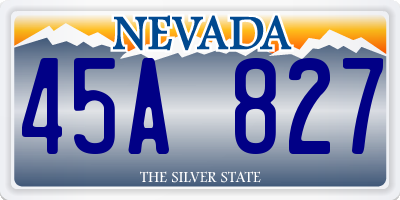 NV license plate 45A827