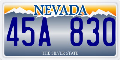 NV license plate 45A830