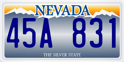 NV license plate 45A831