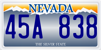 NV license plate 45A838