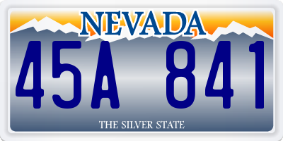 NV license plate 45A841