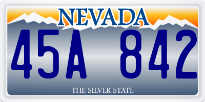 NV license plate 45A842