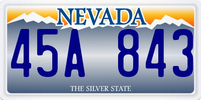 NV license plate 45A843