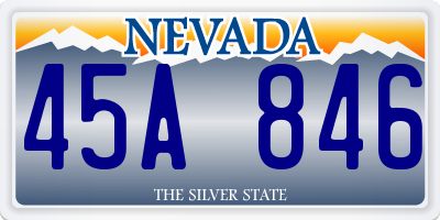 NV license plate 45A846