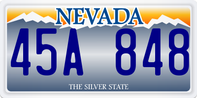 NV license plate 45A848