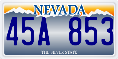 NV license plate 45A853