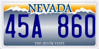 NV license plate 45A860