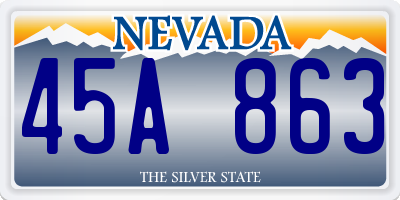 NV license plate 45A863
