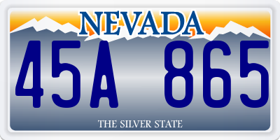 NV license plate 45A865