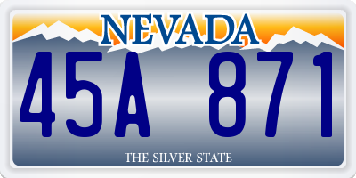 NV license plate 45A871