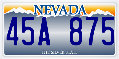 NV license plate 45A875