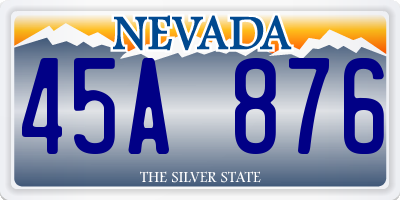 NV license plate 45A876