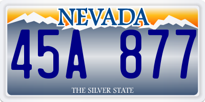 NV license plate 45A877