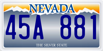 NV license plate 45A881