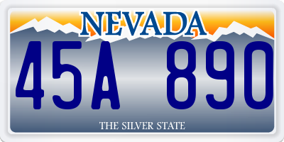 NV license plate 45A890