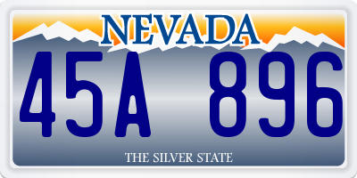 NV license plate 45A896