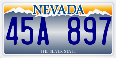 NV license plate 45A897