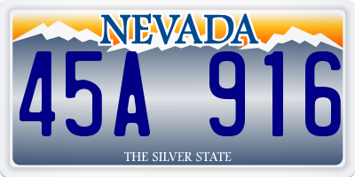 NV license plate 45A916