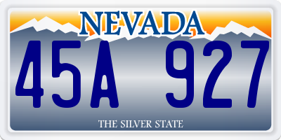 NV license plate 45A927