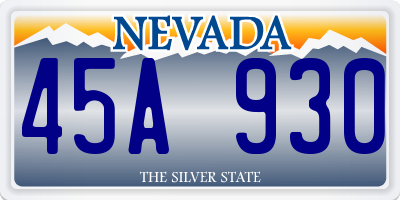 NV license plate 45A930