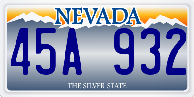 NV license plate 45A932