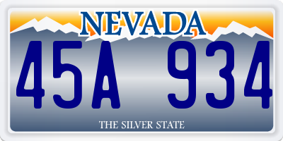NV license plate 45A934