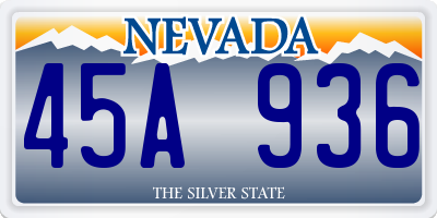 NV license plate 45A936