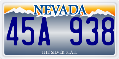 NV license plate 45A938