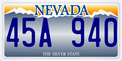 NV license plate 45A940