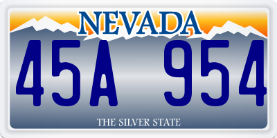 NV license plate 45A954