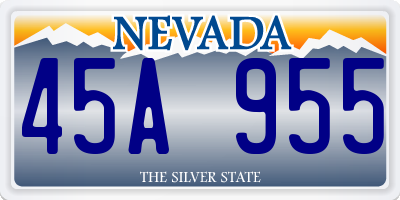 NV license plate 45A955
