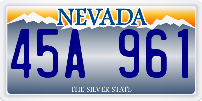 NV license plate 45A961