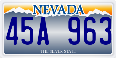 NV license plate 45A963