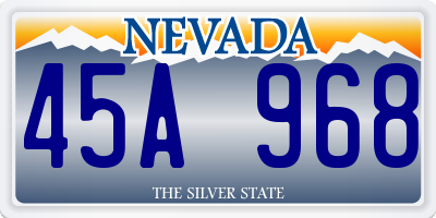 NV license plate 45A968
