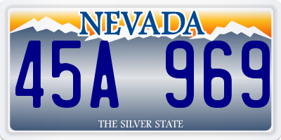 NV license plate 45A969