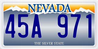 NV license plate 45A971