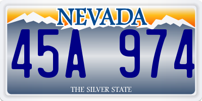 NV license plate 45A974